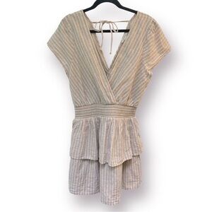 Nwt American Eagle Outfitters Tiered Linen Blend Dress Size L